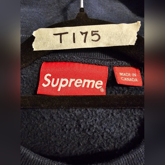 Supreme Navy Blue Logo Sweatshirt - Picture 3 of 5